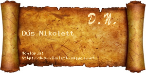 Dús Nikolett névjegykártya